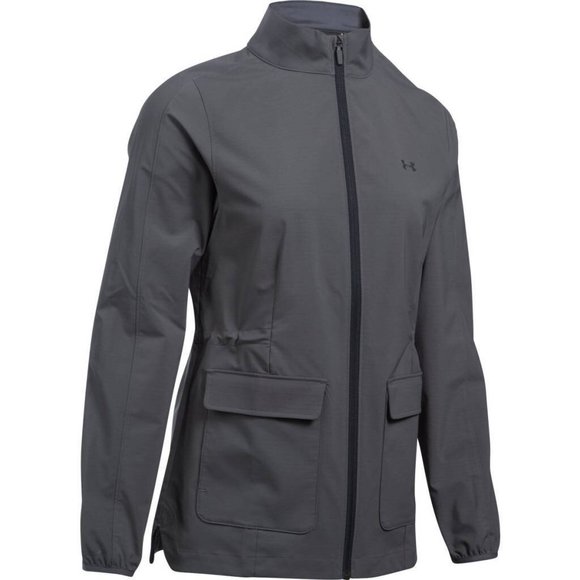 Under Armour Jacket Womens Gray Athletic Windbreaker Mock Neck sz Small - Picture 3 of 14